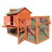 Fiveberry Magbean 98" Wheel Solid Wood Chicken Coop Backyard Hen House 4-6 Chickens with Nesting Box