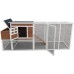 Fiveberry Magbean 98" Large Wood Chicken Coop Backyard Hen House 4-6 Chickens Run with Nesting Box